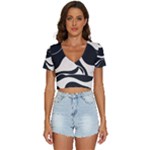 A Minimalist Pattern With Simple Lines And Shapes, Creating A Clean And Modern Aesthetic 06 V-Neck Crop Top