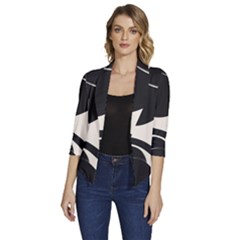 Women s Draped Front 3/4 Sleeve Shawl Collar Jacket 