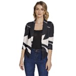 A Minimalist Pattern With Simple Lines And Shapes, Creating A Clean And Modern Aesthetic 06 Women s Draped Front 3/4 Sleeve Shawl Collar Jacket