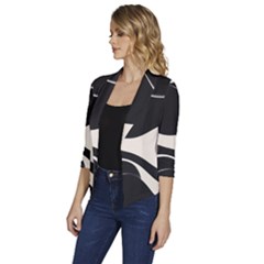 Women s Draped Front 3/4 Sleeve Shawl Collar Jacket 