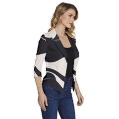 Women s Draped Front 3/4 Sleeve Shawl Collar Jacket 