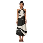 A Minimalist Pattern With Simple Lines And Shapes, Creating A Clean And Modern Aesthetic 06 Sleeveless Cross Front Cocktail Midi Chiffon Dress