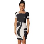 A Minimalist Pattern With Simple Lines And Shapes, Creating A Clean And Modern Aesthetic 06 Fitted Knot Split End Bodycon Dress