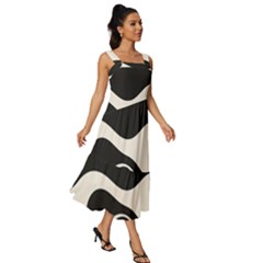 Square Neckline Tiered Midi Dress 