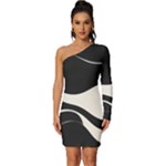 A Minimalist Pattern With Simple Lines And Shapes, Creating A Clean And Modern Aesthetic 06 Long Sleeve One Shoulder Mini Dress