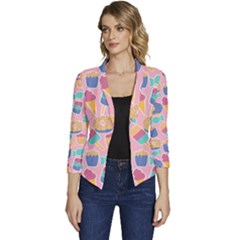 Women s Casual 3/4 Sleeve Spring Jacket 