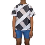 A Minimalist Pattern With Simple Lines And Shapes, Creating A Clean And Modern Aesthetic 07 Kids  Short Sleeve Swimwear