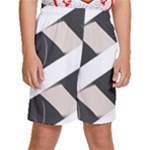 A Minimalist Pattern With Simple Lines And Shapes, Creating A Clean And Modern Aesthetic 07 Kids  Basketball Shorts