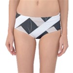 A Minimalist Pattern With Simple Lines And Shapes, Creating A Clean And Modern Aesthetic 07 Mid-Waist Bikini Bottoms