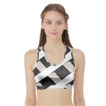 A Minimalist Pattern With Simple Lines And Shapes, Creating A Clean And Modern Aesthetic 07 Sports Bra with Border