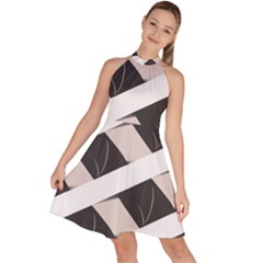 Sleeveless Halter Neck A-Line Dress 