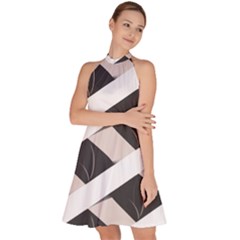 Sleeveless Halter Neck A-Line Dress 