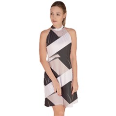 Sleeveless Halter Neck A-Line Dress 