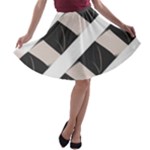 A Minimalist Pattern With Simple Lines And Shapes, Creating A Clean And Modern Aesthetic 07 A-line Skater Skirt