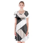 A Minimalist Pattern With Simple Lines And Shapes, Creating A Clean And Modern Aesthetic 07 Short Sleeve V-neck Flare Dress