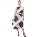 A Minimalist Pattern With Simple Lines And Shapes, Creating A Clean And Modern Aesthetic 07 Midi Tie-Back Chiffon Dress