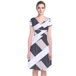 A Minimalist Pattern With Simple Lines And Shapes, Creating A Clean And Modern Aesthetic 07 Short Sleeve Front Wrap Dress