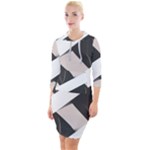 A Minimalist Pattern With Simple Lines And Shapes, Creating A Clean And Modern Aesthetic 07 Quarter Sleeve Hood Bodycon Dress