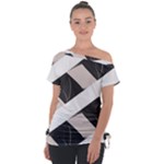 A Minimalist Pattern With Simple Lines And Shapes, Creating A Clean And Modern Aesthetic 07 Off Shoulder Tie-Up T-Shirt