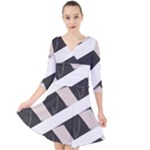 A Minimalist Pattern With Simple Lines And Shapes, Creating A Clean And Modern Aesthetic 07 Quarter Sleeve Front Wrap Dress