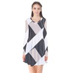 A Minimalist Pattern With Simple Lines And Shapes, Creating A Clean And Modern Aesthetic 07 Long Sleeve V-neck Flare Dress