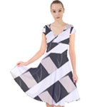 A Minimalist Pattern With Simple Lines And Shapes, Creating A Clean And Modern Aesthetic 07 Cap Sleeve Front Wrap Midi Dress