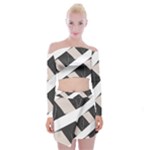 A Minimalist Pattern With Simple Lines And Shapes, Creating A Clean And Modern Aesthetic 07 Off Shoulder Top with Mini Skirt Set