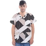 A Minimalist Pattern With Simple Lines And Shapes, Creating A Clean And Modern Aesthetic 07 Men s V-Neck Scrub Top