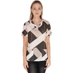 A Minimalist Pattern With Simple Lines And Shapes, Creating A Clean And Modern Aesthetic 07 Women s V-Neck Scrub Top