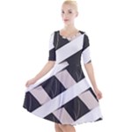 A Minimalist Pattern With Simple Lines And Shapes, Creating A Clean And Modern Aesthetic 07 Quarter Sleeve A-Line Dress With Pockets