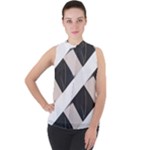 A Minimalist Pattern With Simple Lines And Shapes, Creating A Clean And Modern Aesthetic 07 Mock Neck Chiffon Sleeveless Top