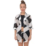 A Minimalist Pattern With Simple Lines And Shapes, Creating A Clean And Modern Aesthetic 07 Open Front Chiffon Kimono