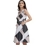 A Minimalist Pattern With Simple Lines And Shapes, Creating A Clean And Modern Aesthetic 07 Sleeveless V-Neck Skater Dress with Pockets