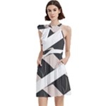 A Minimalist Pattern With Simple Lines And Shapes, Creating A Clean And Modern Aesthetic 07 Cocktail Party Halter Sleeveless Dress With Pockets