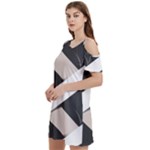 A Minimalist Pattern With Simple Lines And Shapes, Creating A Clean And Modern Aesthetic 07 Women s Cold Shoulder Round Neck Mini Dress