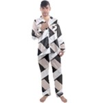 A Minimalist Pattern With Simple Lines And Shapes, Creating A Clean And Modern Aesthetic 07 Men s Long Sleeve Satin Pajamas Set