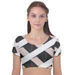 A Minimalist Pattern With Simple Lines And Shapes, Creating A Clean And Modern Aesthetic 07 Velvet Short Sleeve Crop Top 