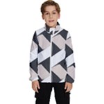 A Minimalist Pattern With Simple Lines And Shapes, Creating A Clean And Modern Aesthetic 07 Kids  High Neck Windbreaker