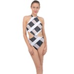 A Minimalist Pattern With Simple Lines And Shapes, Creating A Clean And Modern Aesthetic 07 Halter Side Cut Swimsuit