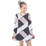 A Minimalist Pattern With Simple Lines And Shapes, Creating A Clean And Modern Aesthetic 07 Kids  Long Sleeve Dress