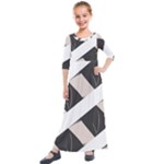 A Minimalist Pattern With Simple Lines And Shapes, Creating A Clean And Modern Aesthetic 07 Kids  Quarter Sleeve Maxi Dress