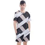 A Minimalist Pattern With Simple Lines And Shapes, Creating A Clean And Modern Aesthetic 07 Men s Mesh T-Shirt and Shorts Set