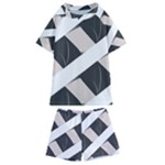 A Minimalist Pattern With Simple Lines And Shapes, Creating A Clean And Modern Aesthetic 07 Kids  Swim T-Shirt and Shorts Set