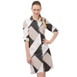 A Minimalist Pattern With Simple Lines And Shapes, Creating A Clean And Modern Aesthetic 07 Long Sleeve Mini Shirt Dress