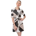 A Minimalist Pattern With Simple Lines And Shapes, Creating A Clean And Modern Aesthetic 07 Belted Shirt Dress