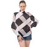 A Minimalist Pattern With Simple Lines And Shapes, Creating A Clean And Modern Aesthetic 07 High Neck Long Sleeve Chiffon Top