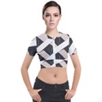 A Minimalist Pattern With Simple Lines And Shapes, Creating A Clean And Modern Aesthetic 07 Short Sleeve Cropped Jacket