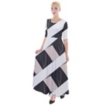 A Minimalist Pattern With Simple Lines And Shapes, Creating A Clean And Modern Aesthetic 07 Half Sleeves Maxi Dress