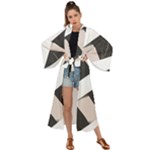 A Minimalist Pattern With Simple Lines And Shapes, Creating A Clean And Modern Aesthetic 07 Maxi Kimono