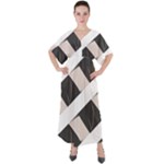 A Minimalist Pattern With Simple Lines And Shapes, Creating A Clean And Modern Aesthetic 07 V-Neck Boho Style Maxi Dress